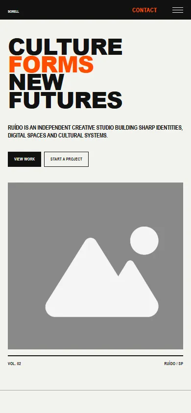 Home page of Demo 02, Swiss Agency, on a phone.
